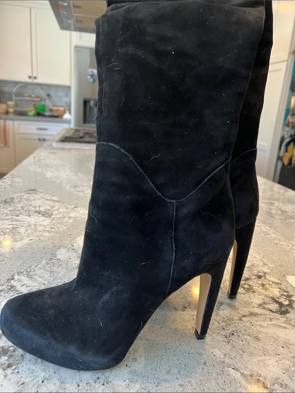 Sam Edelman Kayla Black Suede Over The Knee Boots 8.5
